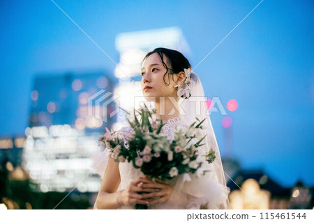 Tokyo Station at night and the bride 115461544