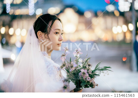 Tokyo Station at night and the bride Tokyo Station at night and the bride 115461563