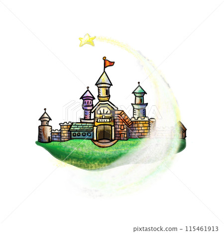 mediaeval castle with a star illustration 115461913