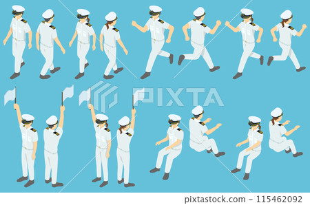 等距插圖：水手白色制服 2 115462092