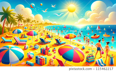 Summer and the bustling sea Summer and the bustling sea 115462217