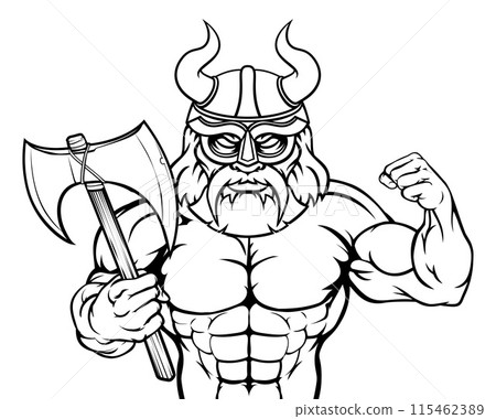Viking Cartoon Sports Mascot 115462389