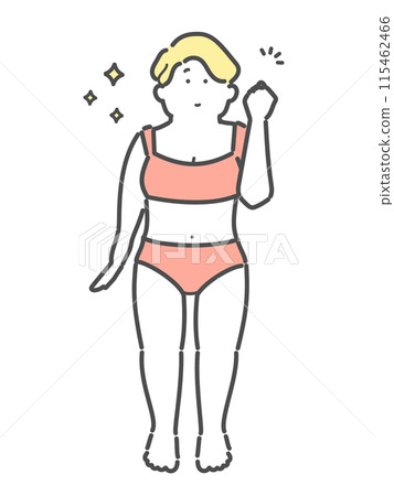 一個成功節食的女人的插圖 一個成功節食的女人的插圖 115462466