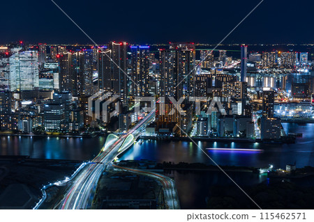 從Caretta汐留向Kachidoki看東京夜景 從Caretta汐留向Kachidoki看東京夜景 115462571