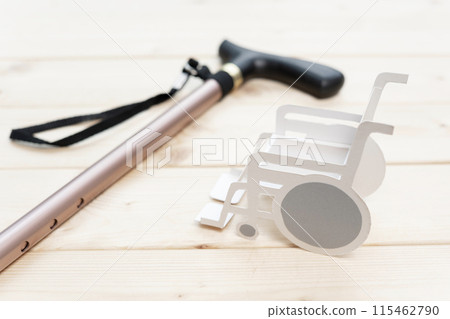 Wheelchair and cane 115462790