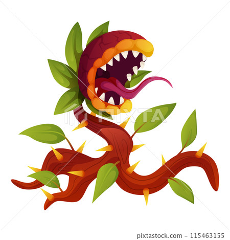 Cartoon carnivorous plant. Flytrap or flower... - Stock Illustration  [115463155] - PIXTA