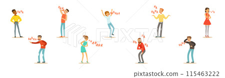 Man and Woman Character Laughing Out Loud and Expressing Positive Emotion Vector Set Man and Woman Character Laughing Out Loud and Expressing Positive Emotion Vector Set 115463222