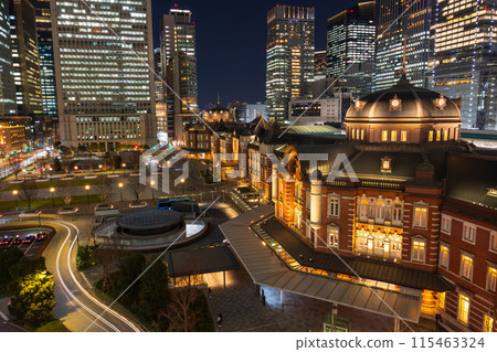 Tokyo night view Tokyo Station Tokyo night view Tokyo Station 115463324