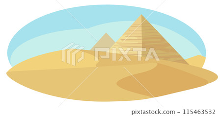 天空、沙漠和金字塔 115463532