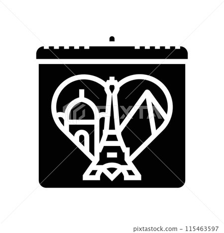 monuments sites international day glyph icon vector illustration 115463597