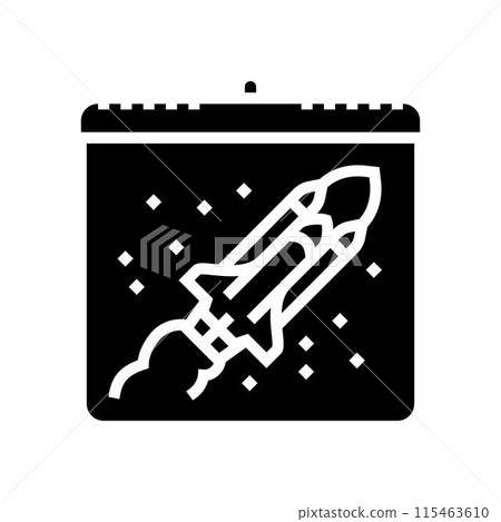 human space flight international day glyph icon vector illustration 115463610
