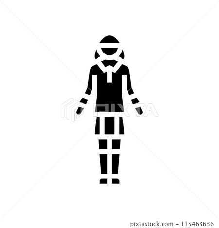school japanese girl glyph icon vector illustration 115463636