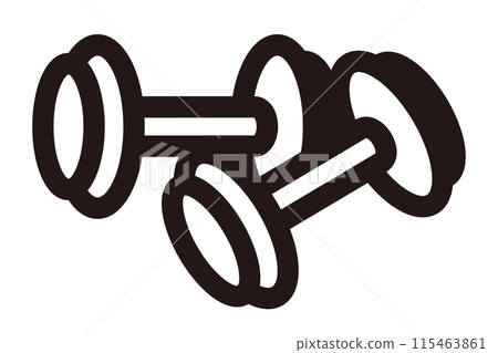 啞鈴單色圖示說明 啞鈴單色圖示說明 115463861