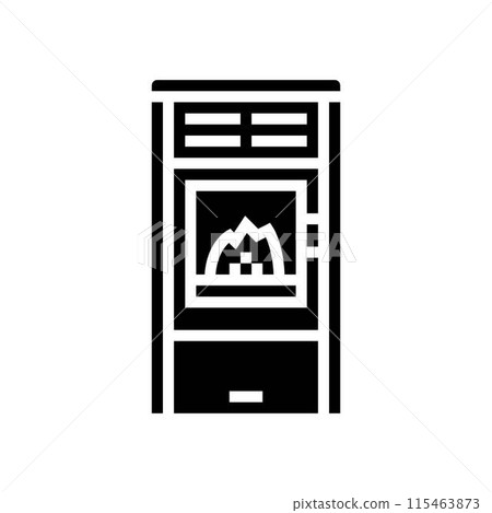 stove wood pellets glyph icon vector illustration stove wood pellets glyph icon vector illustration 115463873