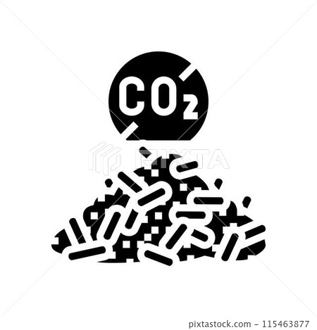 carbon neutral wood pellets glyph icon vector illustration carbon neutral wood pellets glyph icon vector illustration 115463877