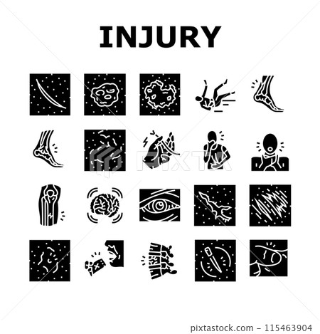 household injury accident human icons set vector household injury accident human icons set vector 115463904