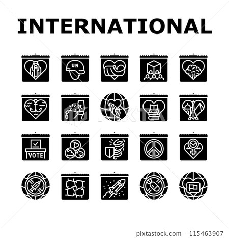 international holiday day icons set vector international holiday day icons set vector 115463907