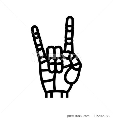 attention robot hand gesture line icon vector illustration attention robot hand gesture line icon vector illustration 115463979