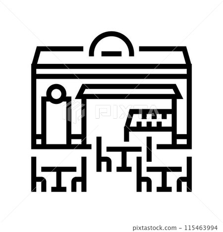 outdoor seating street food cafe line icon vector illustration 115463994