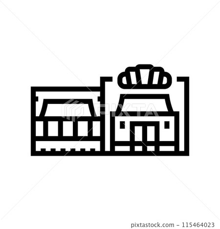bakery street food cafe line icon vector illustration 115464023