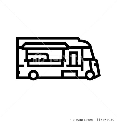 food truck street cafe line icon vector illustration 115464039