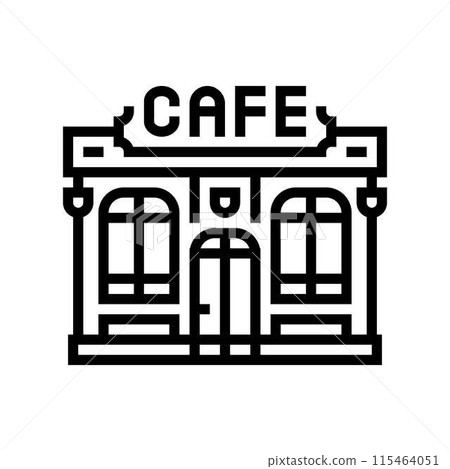 retro street food cafe line icon vector illustration 115464051