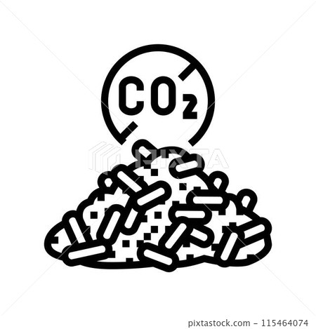 carbon neutral wood pellets line icon vector illustration carbon neutral wood pellets line icon vector illustration 115464074
