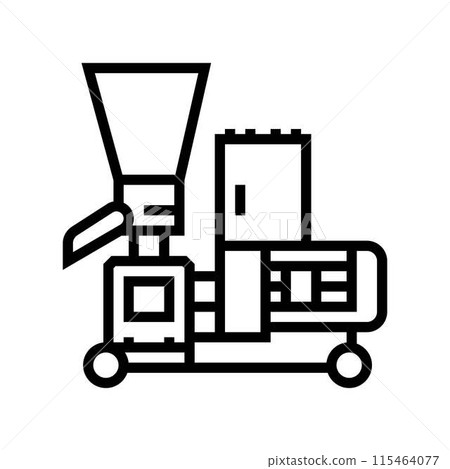 pellet mill wood pellets line icon vector illustration pellet mill wood pellets line icon vector illustration 115464077