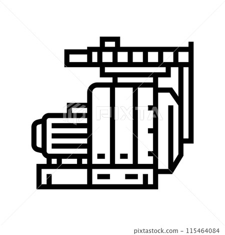 pressing wood pellets line icon vector illustration pressing wood pellets line icon vector illustration 115464084