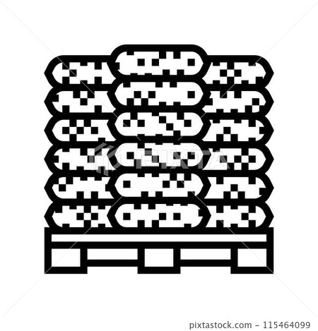 packaging wood pellets line icon vector illustration packaging wood pellets line icon vector illustration 115464099