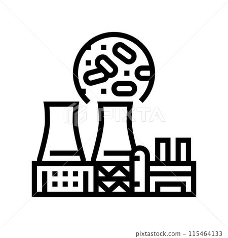 power station wood pellets line icon vector illustration 115464133