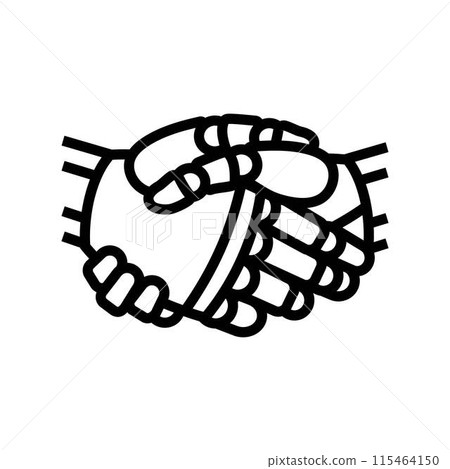 handshake robot hand gesture line icon vector illustration 115464150