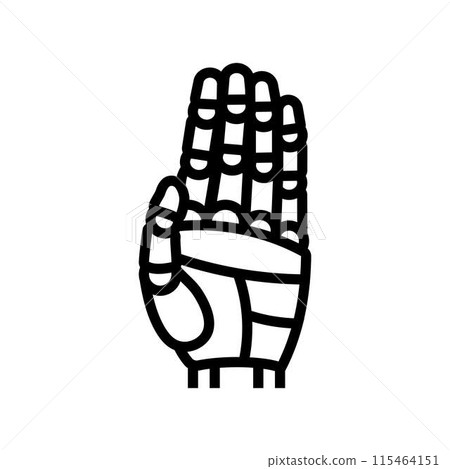 stop robot hand gesture line icon vector illustration stop robot hand gesture line icon vector illustration 115464151