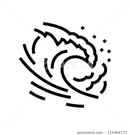 rising tide progress line icon vector illustration 115464173