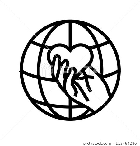 eradication of poverty international day line icon vector illustration 115464280