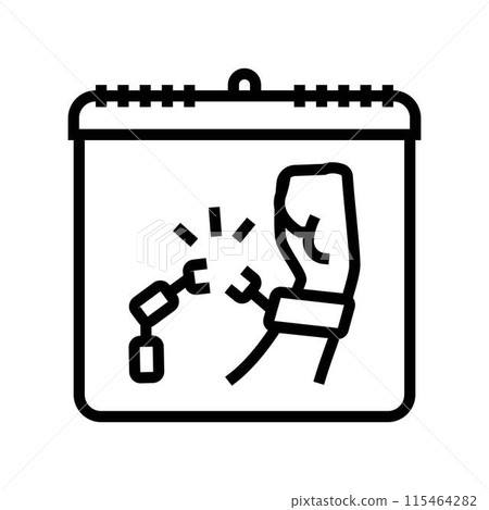 remembrance victims of slavery international day line icon vector illustration 115464282