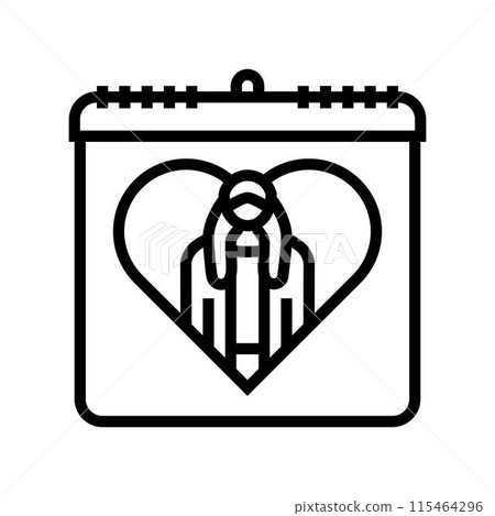 girl child international day line icon vector illustration 115464296