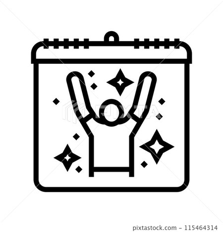 happiness international day line icon vector illustration 115464314