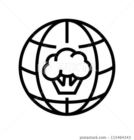 cancer world day line icon vector illustration 115464343