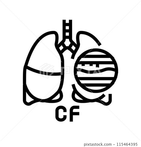 cystic fibrosis disease line icon vector illustration 115464395