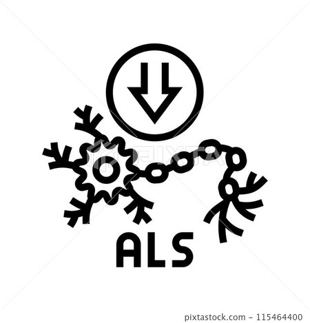 amyotrophic lateral sclerosis disease line icon vector illustration 115464400