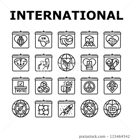 international holiday day icons set vector 115464542