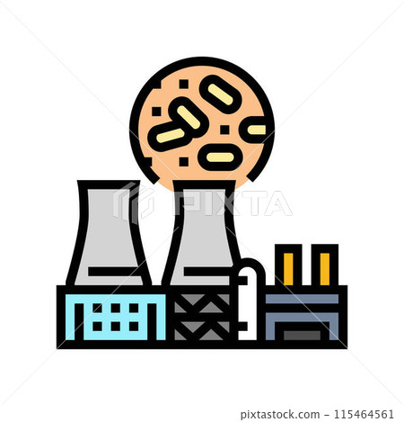 power station wood pellets color icon vector illustration power station wood pellets color icon vector illustration 115464561