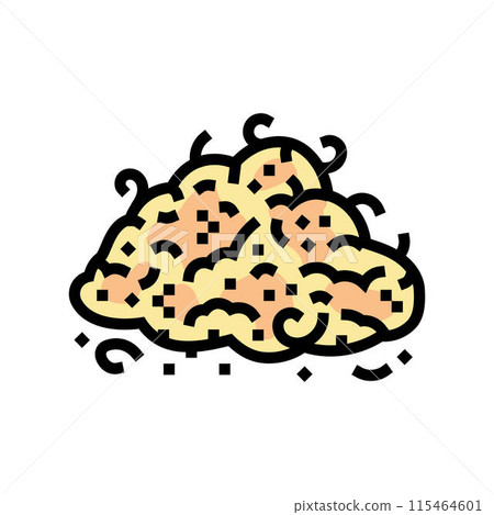 sawdust wood pellets color icon vector illustration sawdust wood pellets color icon vector illustration 115464601