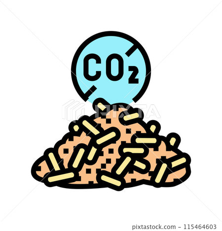 carbon neutral wood pellets color icon vector illustration carbon neutral wood pellets color icon vector illustration 115464603