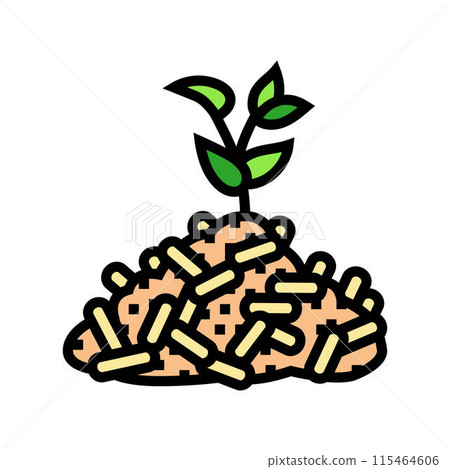 eco friendly wood pellets color icon vector illustration eco friendly wood pellets color icon vector illustration 115464606