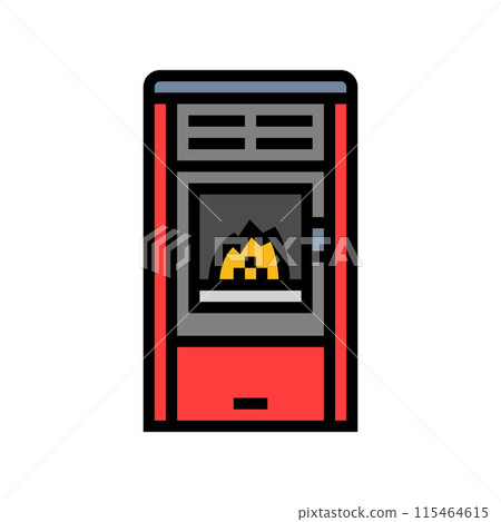 stove wood pellets color icon vector illustration 115464615