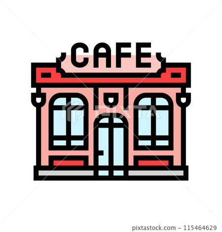 retro street food cafe color icon vector illustration 115464629