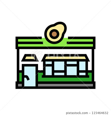 vegan street food cafe color icon vector illustration 115464632