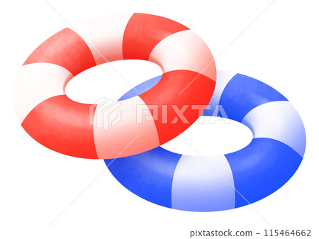 紅色和藍色漂浮物重疊的插圖 紅色和藍色漂浮物重疊的插圖 115464662